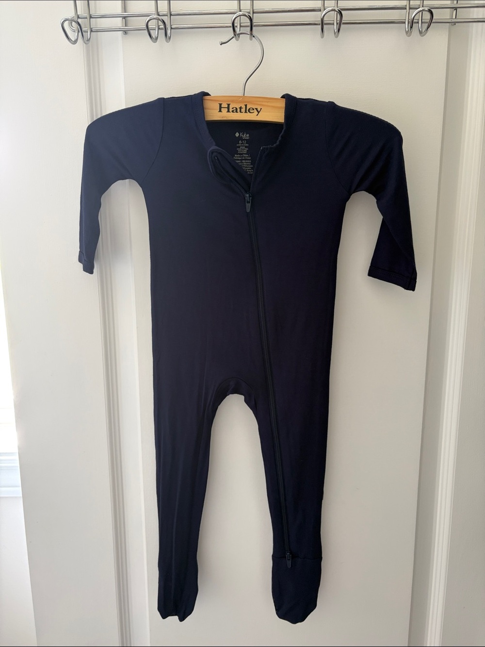 Kyte BABY Navy Footed One-Piece Zipper Pajama
